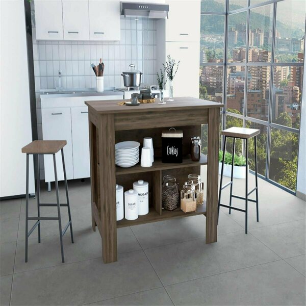 Depot E-Shop Delos Kitchen Island, Dark Brown DE-ALB6537